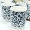 Blue & White Floral Pattern Teapot with 6 Cups Set