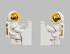 Piano Playing Astronaut Book Ends