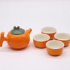 Modern Orange Teapot Set with 4 Cups