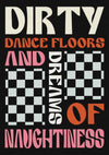 Retro 'Dirty Dance Floors & Dreams of Naughtiness' Art Print A4