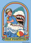 Retro 'Jaws Says - Stay Positive' Ironic Magnet