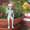 Rude Middle Finger Grey Alien Statue Shelf Sitter 10"