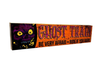 Spooky Ghost Train Aged Wooden Sign 50cm