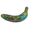 Rainbow Mosaic Glass Banana Ornament