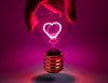 Cordless Pink Neon Heart Bulb Shape Table Lamp