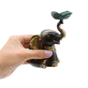 Asian Gold & Turquoise Green Brass Elephant Incense Holders