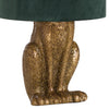 Sitting Hare Table Lamp With Velvet Shade in Gold or Silver