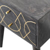 Oslo Ash Black & Gold Design Bedside Drawers Cabinet
