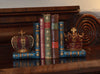 Vintage Style Crowns & Books Bookends