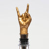 Gold 'Rock On' Hand Sign Bottle Stopper