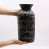 Greek Style Lombok Black & Cream Design Terracotta Straight Vase
