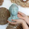 Tranquility Turquoise or Blue Copper Concrete Buddha Heads