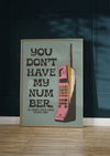 'My Number' Retro Print Poster