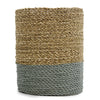 Seagrass & Abu-Abu Raffia Baskets/Vases - Natural/Grey