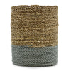 Seagrass & Abu-Abu Raffia Baskets/Vases - Natural/Grey