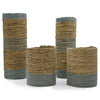 Seagrass & Abu-Abu Raffia Baskets/Vases - Natural/Grey