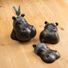 Ornamental Sunken Hippo Head Sculptures