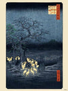 Hiroshige Foxfire on New Year's Night Under the Enoki Tree Oji Poster A3