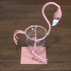 Hydroponic Pink Metal Flamingo Vases