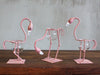 Hydroponic Pink Metal Flamingo Vases