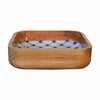 Blue and White Square Mango Wood Bowl Set of 2
