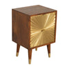 Sun Ray Gold Wooden Bedside Drawers Unit
