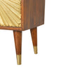 Sun Ray Gold Wooden Bedside Drawers Unit
