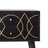 Oslo Ash Black & Gold Design Bedside Drawers Cabinet