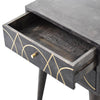 Oslo Ash Black & Gold Design Bedside Drawers Cabinet