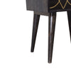 Oslo Ash Black & Gold Design Bedside Drawers Cabinet