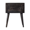 Oslo Ash Black & Gold Design Bedside Drawers Cabinet