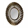Brass Coned Design Round Wall Mirror
