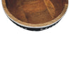 Black & White Floral Resin Inlay Mango Wood Bowl Set