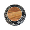Black & White Floral Resin Inlay Mango Wood Bowl Set