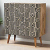 Edessa Black & White Design Bone Inlay Wooden Cabinet