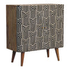 Edessa Black & White Design Bone Inlay Wooden Cabinet