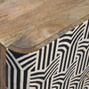 Edessa Black & White Design Bone Inlay Wooden Cabinet