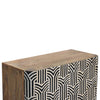 Edessa Black & White Design Bone Inlay Wooden Cabinet