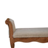 Cream Boucle French Style Wooden Bench