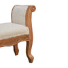 Cream Boucle French Style Wooden Bench