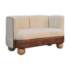 Cream Boucle & Mango Wood Buffalo Small Sofa Seat