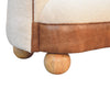 Cream Boucle & Mango Wood Buffalo Small Sofa Seat