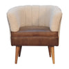 Boucle Cream Buffalo Leather Armchair