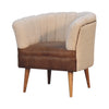 Boucle Cream Buffalo Leather Armchair