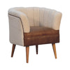Boucle Cream Buffalo Leather Armchair