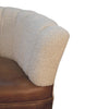 Boucle Cream Buffalo Leather Armchair