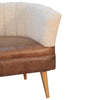 Boucle Cream Buffalo Leather Armchair