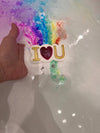 Large Rainbow I Love U bath bomb