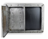 Industrial Iron Blackboard & Key Cage With Hooks 60cm