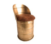 Industrial Gold Iron Oil Barrel Storage Stools in 2 Sizes